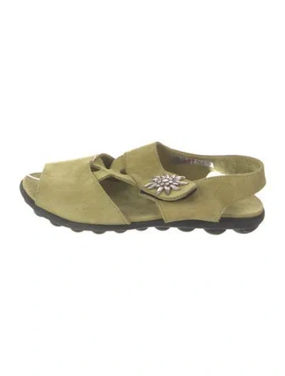 Pre-owned Arche Suede Sandals In Green