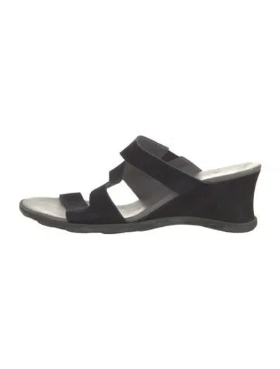 Pre-owned Arche Suede Slides In Black