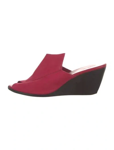 Pre-owned Arche Suede Slides In Red