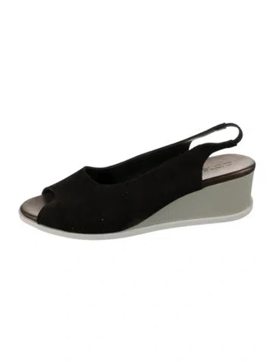 Pre-owned Arche Suede Slingback Pumps In Black