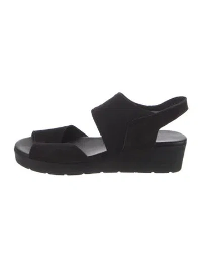 Pre-owned Arche Suede Slingback Sandals In Black