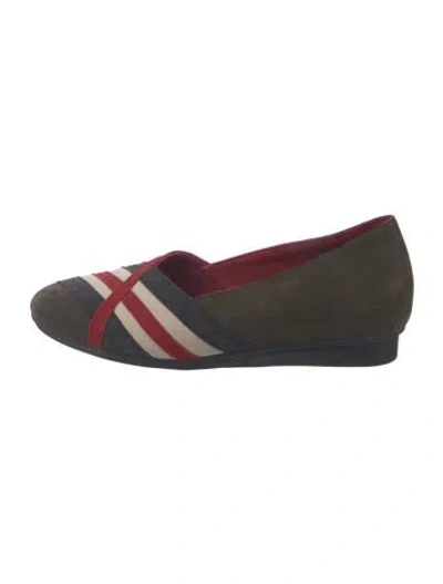 Pre-owned Arche Suede Striped Ballet Flats In Multicolor