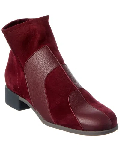 Arche Twizig Suede & Leather Bootie In Red