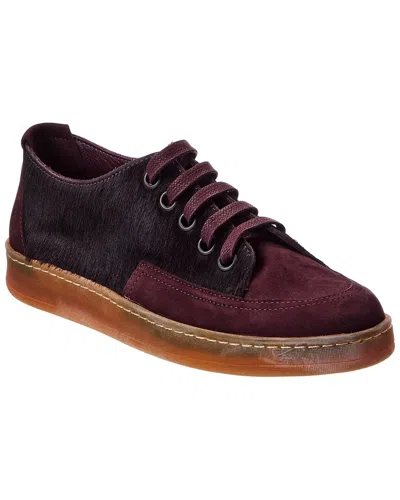Arche Vaname Leather & Haircalf Sneaker In Red