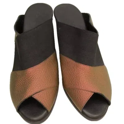 Arche Women's Egwazz Wedge Slip-on Peep Toe Sandals In Black, Brown