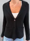 Archer Cashmere Casey Cable Blazer In Black In Multi