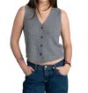Archer Cashmere Toby Ribbed Vest In Heather Grey In Gray