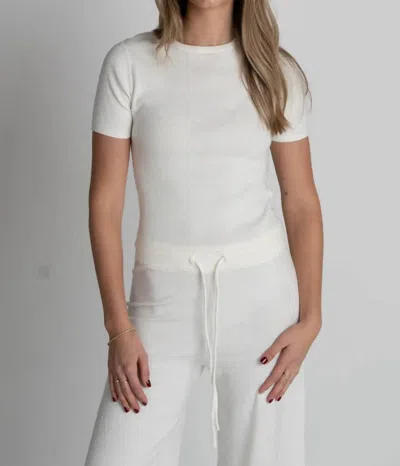Archer Cashmere Wren Short Sleeve Crew Top In White