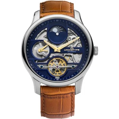 Pre-owned Archetype Archer Automatic Silver Tan Navy