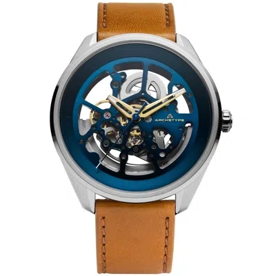 Pre-owned Archetype Nemesis Automatic Silver Tan Blue