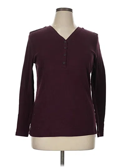 Pre-owned Architect Long Sleeve Henley Shirt In Burgundy