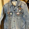 Archival Apparel Unisex Upcycled Pins Jean Jacket In Denim In Multi
