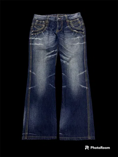 Pre-owned Archival Clothing Flare Nicole For Men Double Waist Flare Pant In Blue