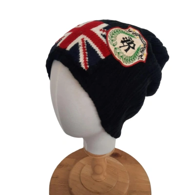 Pre-owned Archival Clothing Union Jack Flag Punk Rock Style Beanie Hat In Multicolor