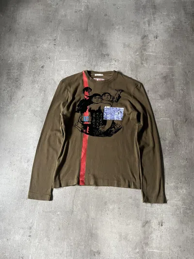 Pre-owned Archival Clothing Vintage Jean Paul Gaultier Chinese Khaki Long Sleeve 0002 In Brown