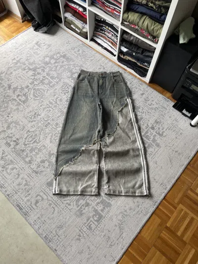 Pre-owned Archival Clothing Vintage Wide Baggy Jeans Denim Distressed Faded Japanese Y2k (size 32)