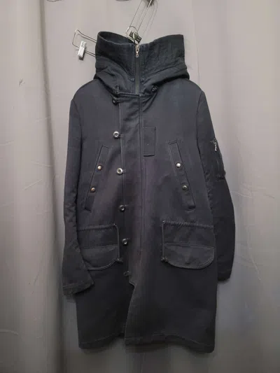 Pre-owned Archival Clothing X Attachment Heavy Cotton/moleskin Parka/ Mod Coat In Black