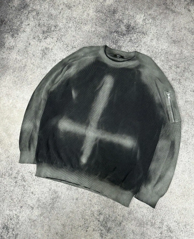 Pre-owned Archival Clothing X Avant Garde Chrome Custom Cross Sweater Streetwear Vtg In Black