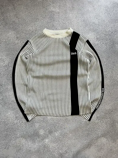 Pre-owned Archival Clothing X Avant Garde Dolce & Gabbana Vintage Y2k Textured 3d Archive Knit Sweater In White/black