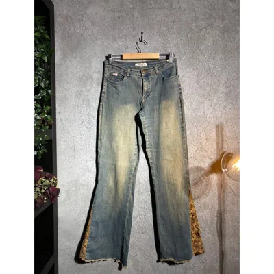 Pre-owned Archival Clothing X Avant Garde Handmade Vintage Custom Flared Jeans Archival Gallerydept In Blue