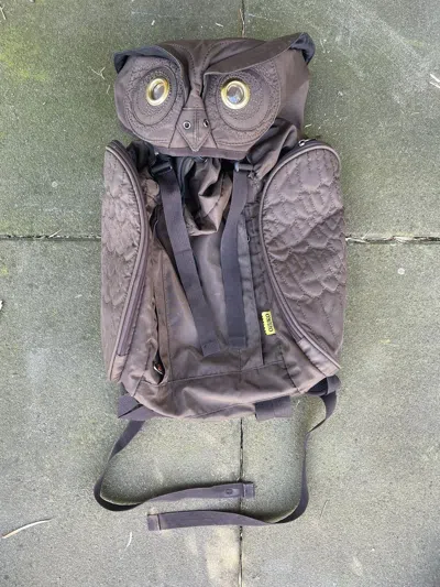 Pre-owned Archival Clothing X Avant Garde Ozuko 90's Owl Backpack Vintage Opium In Brown
