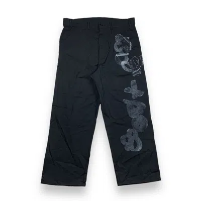 Pre-owned Archival Clothing X Avant Garde Vintage Comme Des Garcons Ad 1995 Printed Trousers In Black