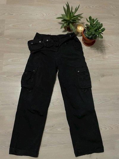Pre-owned Archival Clothing X Avant Garde Vintage Gothicana Bondage Cargo Multipocket Pants In Black