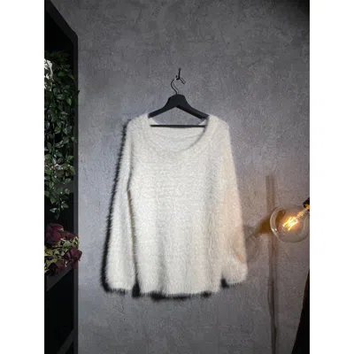 Pre-owned Archival Clothing X Avant Garde Vintage Opium Fur Sweater Carti Y2k Fashion Runway Demna In White