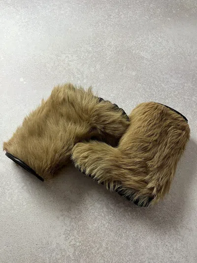 Pre-owned Archival Clothing X Avant Garde Vintage Y2k Faux Fur Yeti Boots In Beige Fur