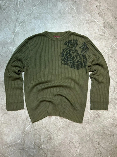 Pre-owned Archival Clothing X Avant Garde Vintage Y2k Knit Sweater Opium Vamp Style Balenciaga In Green