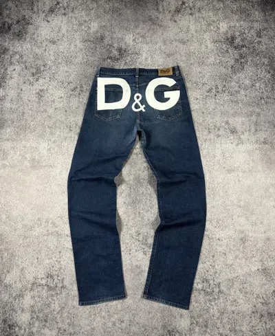Pre-owned Archival Clothing X Avant Garde Y2k Vintage Dolce&gabbana D&g Logo Jeans Streetwear Vtg In Blue