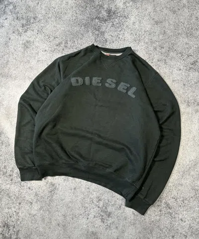 Pre-owned Archival Clothing X Diesel Y2k Vintage Diesel Big Logo Sweatshirt Avant Garde Opium Usa In Black