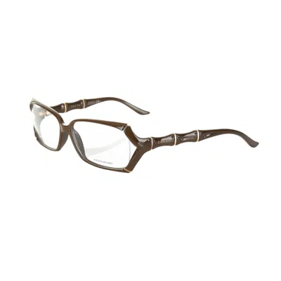 Pre-owned Archival Clothing X Gucci '00s Brown Branch Imitation Glasses
