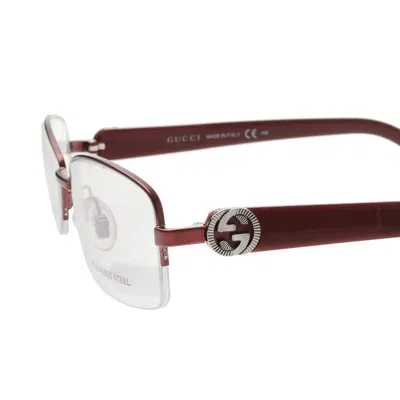 Pre-owned Archival Clothing X Gucci 90's Gucci Wine Red Monogram Rectangular Frame Glasses