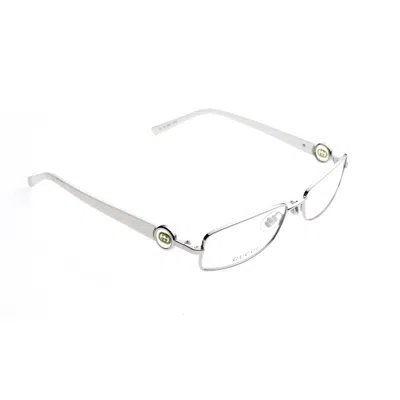 Pre-owned Archival Clothing X Gucci '90s White Signature Rectangular Frame Glasses