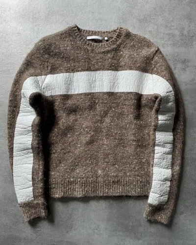 Pre-owned Archival Clothing X Helmut Lang Positive Painted Wool Sweater In Brown