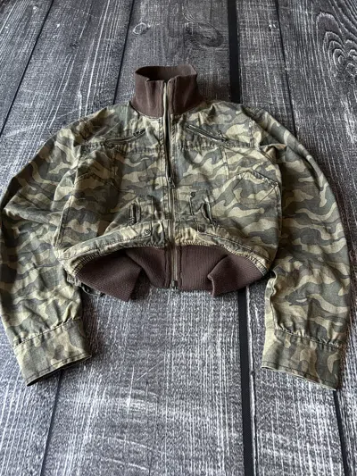 Pre-owned Hysteric Glamour Vtg Archival Raf Simons Rick Owens Style Camo Cropped Jacket (size Medium) In Multicolor