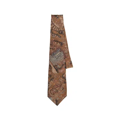 Pre-owned Archival Clothing X Jean Paul Gaultier '00s Brown Route Pattern Tie