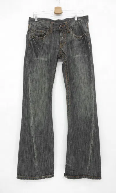 Pre-owned Archival Clothing X Jun Takahashi Flare Vintage Junmen Japan Lowrise Jeans In Black Distressed