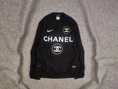Pre-owned Archival Clothing X Nike Coco Chanel No 5 Logo Authentic Sweatshirt In Black