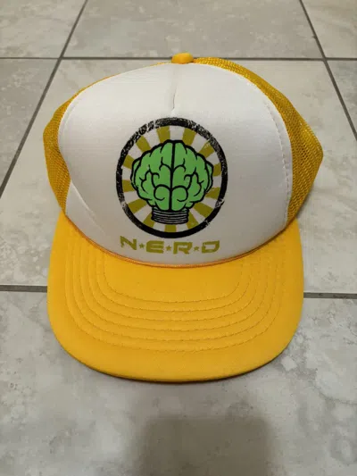 Pre-owned Archival Clothing X Pharrell Vintage 2001 Nerd Pharrell Trucker Hat Glow In The Dark In Yellow