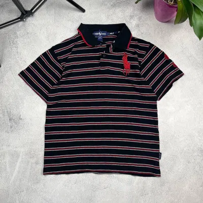 Pre-owned Archival Clothing X Polo Ralph Lauren Big Logo Distressed Y2k T-shirt In Black/red