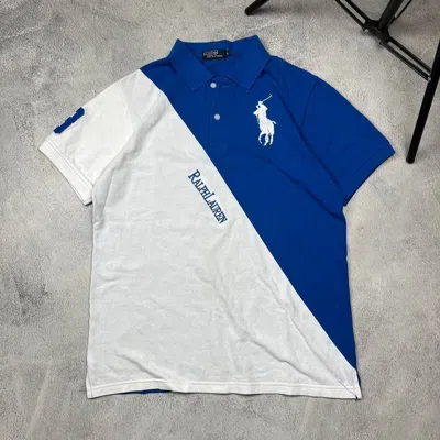 Pre-owned Archival Clothing X Polo Ralph Lauren Big Pony Chief Keef Y2k T-shirt In Blue/white