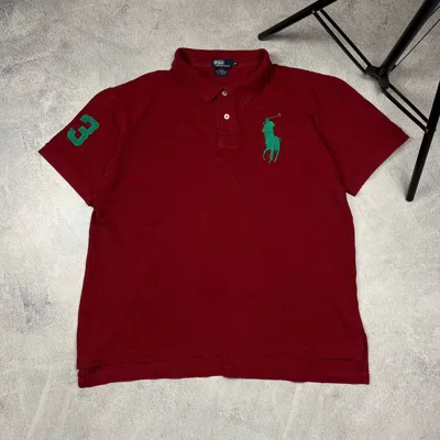Pre-owned Archival Clothing X Polo Ralph Lauren Distressed Y2k T-shirt In Burgundy