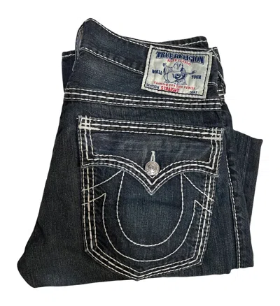 Pre-owned Archival Clothing X True Religion Y2k True Religion Straight Super T Crazy Faded Made In Usa In Black