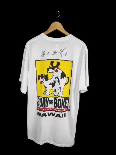 Pre-owned Archival Clothing X Vintage Bury The Bone Activewear Boner Surf Board White Shirt (size Large)