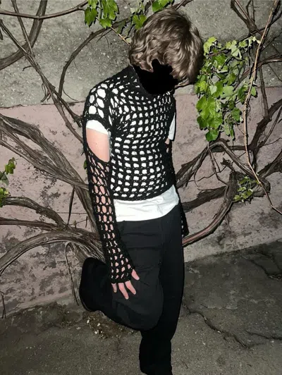 Pre-owned Archival Clothing X Vintage Opium Net Knitted Gothic Unisex Sweater Metal Own Style In Black