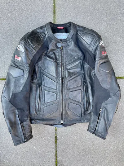 Pre-owned Archival Clothing X Vintage Teknic Studded Armoured Leather Moto Jacket Uwu In Black