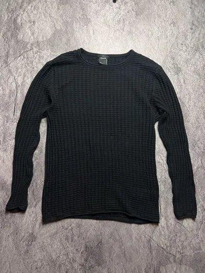 Pre-owned Archival Clothing Y2k Ribbed Avant Garde Knit Japan Margiela Style Sweater In Black