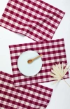 Archive New York Abigail Cranberry Handwoven Cotton Placemats, Set Of 4 In Red